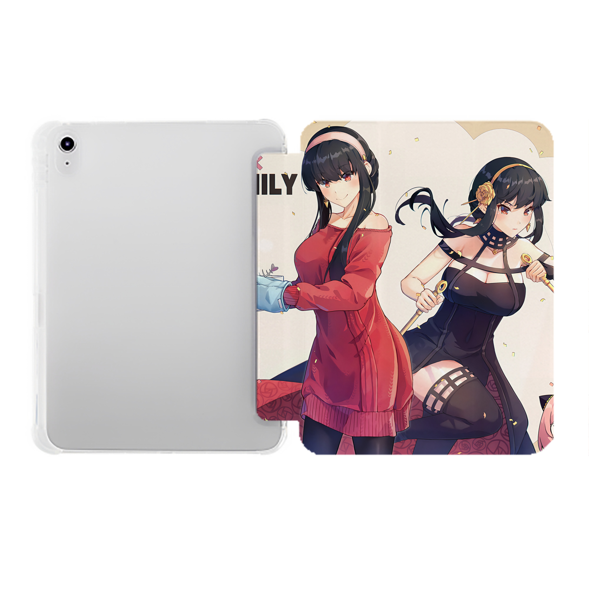 （画像用） SPY×FAMILY间谍家家酒 IPad ケース ペン収納付き 三つ折りスタンド PUレザー×シリコン 対応機種9.5/10.5/10.9インチ